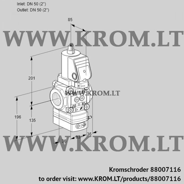 Kromschroder VAD 3T50N/NQSR-100A, 88007116 pressure regulator, 88007116