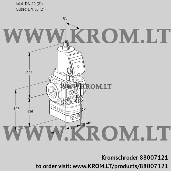 Kromschroder VAG 3T50N/NQSRAA, 88007121 air/gas ratio control, 88007121