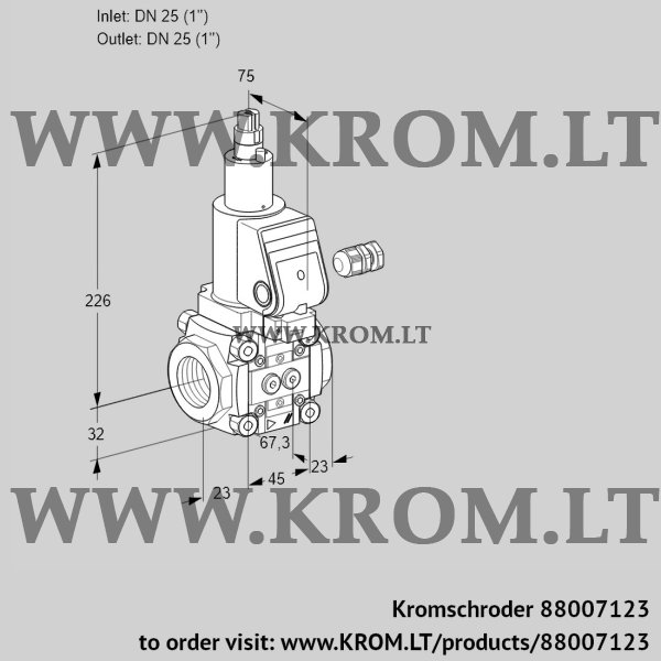 Kromschroder VAS 125R/LKGR, 88007123 gas solenoid valve, 88007123