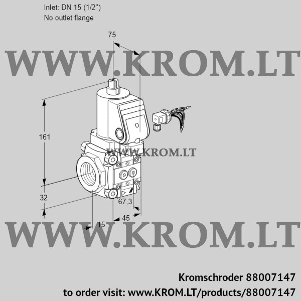 Kromschroder VAS 115/-R/NQSR, 88007147 gas solenoid valve, 88007147