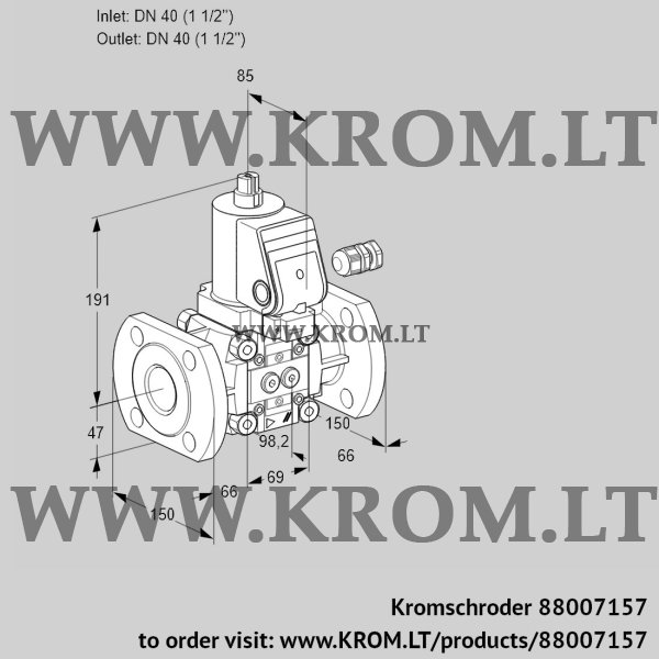 Kromschroder VAS 240F/NWGR, 88007157 gas solenoid valve, 88007157