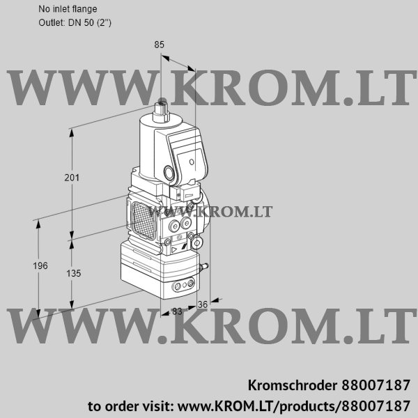 Kromschroder VAD 3T-/50N/NQSR-100A, 88007187 pressure regulator, 88007187