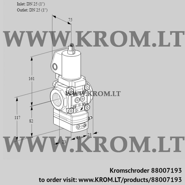 Kromschroder VAD 1T25N/NWSL-25A, 88007193 pressure regulator, 88007193