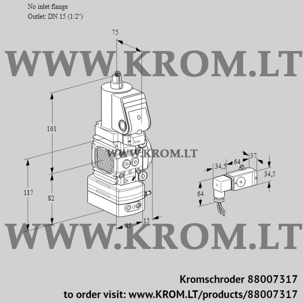 Kromschroder VAD 1T-/15N/NQSR-100B, 88007317 pressure regulator, 88007317