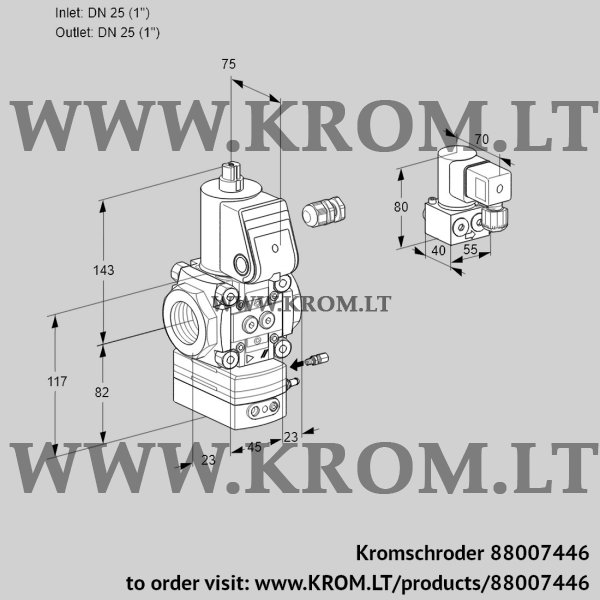 Kromschroder VAG 125R/NWAE, 88007446 air/gas ratio control, 88007446