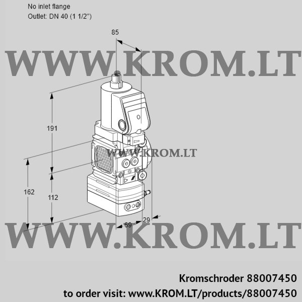 Kromschroder VAG 2T-/40N/NQSRAA, 88007450 air/gas ratio control, 88007450