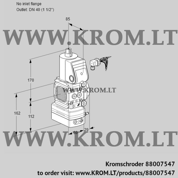 Kromschroder VAD 2-/40R/NW-50A, 88007547 pressure regulator, 88007547