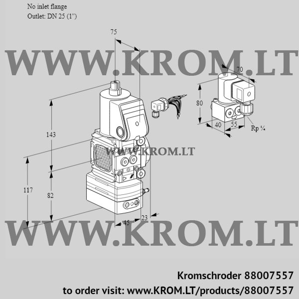 Kromschroder VAD 1-/25R/NW-50A, 88007557 pressure regulator, 88007557