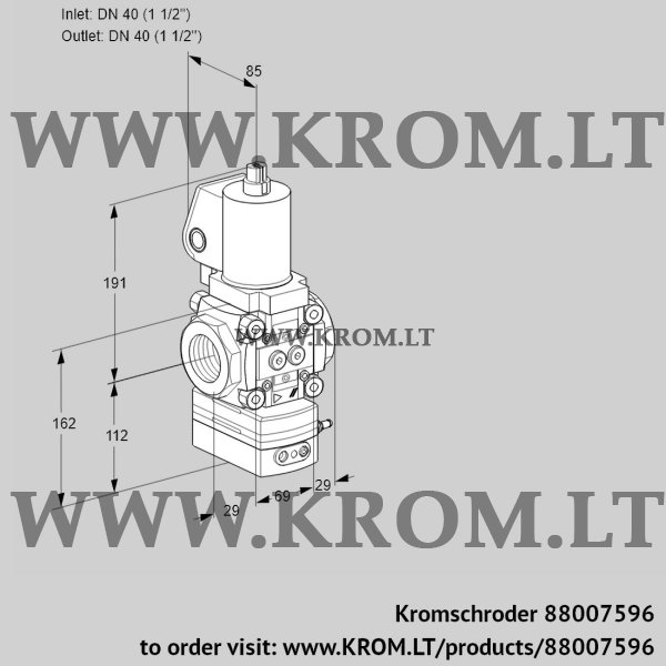 Kromschroder VAD 2T40N/NQSL-50A, 88007596 pressure regulator, 88007596