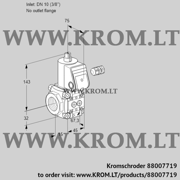 Kromschroder VAS 110/-R/NQ, 88007719 gas solenoid valve, 88007719