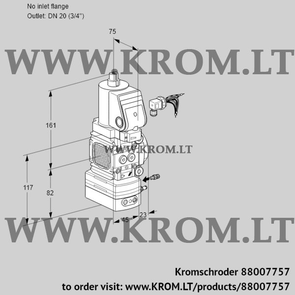 Kromschroder VAG 1-/20R/NWSRAK, 88007757 air/gas ratio control, 88007757