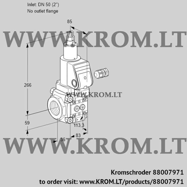 Kromschroder VAS 350/-R/LWSR, 88007971 gas solenoid valve, 88007971