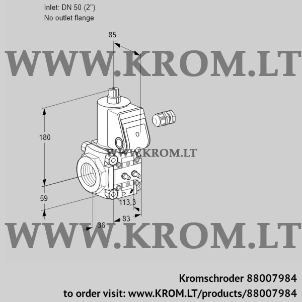 Kromschroder VAS 350/-R/NW, 88007984 gas solenoid valve, 88007984