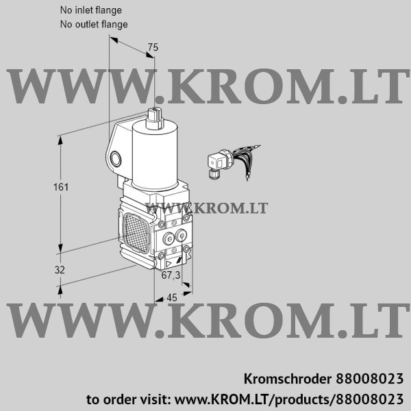 Kromschroder VAS 1-R/NWGL, 88008023 gas solenoid valve, 88008023