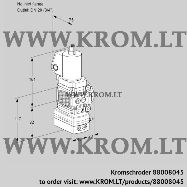 Kromschroder VAG 1T-/20N/NQSLAA, 88008045 air/gas ratio control, 88008045