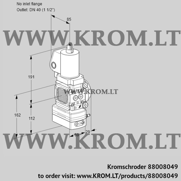 Kromschroder VAG 2T-/40N/NQSLAA, 88008049 air/gas ratio control, 88008049