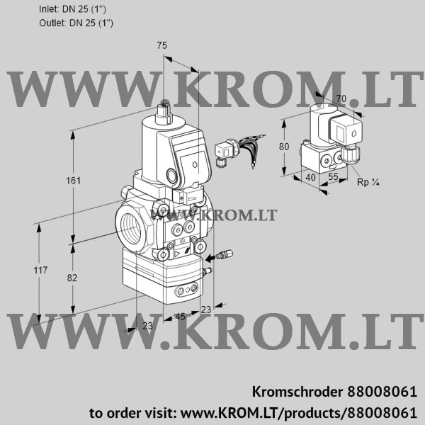 Kromschroder VAG 125R/NWSRAE, 88008061 air/gas ratio control, 88008061