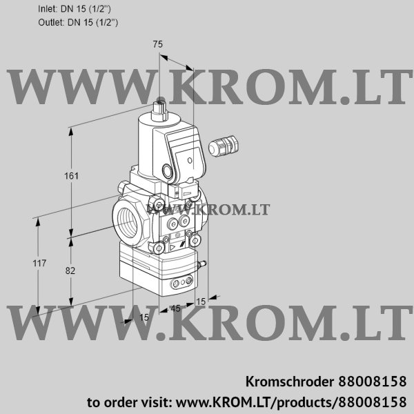 Kromschroder VAD 115R/NWGR-25B, 88008158 pressure regulator, 88008158