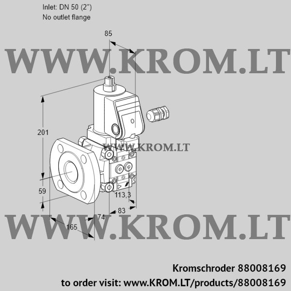 Kromschroder VAS 350/-F/NKGR, 88008169 gas solenoid valve, 88008169