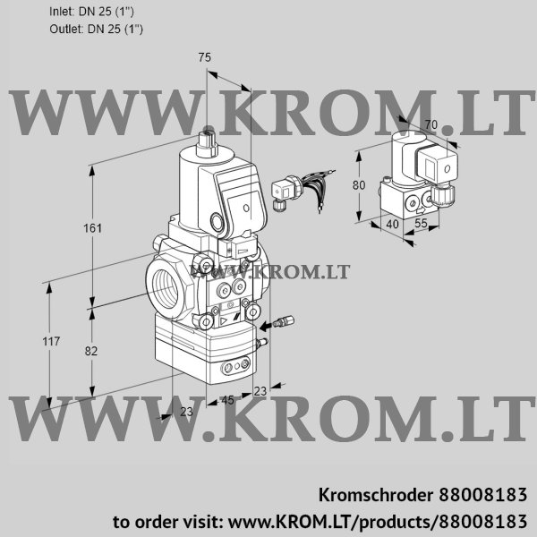 Kromschroder VAG 125R/NWSRAE, 88008183 air/gas ratio control, 88008183