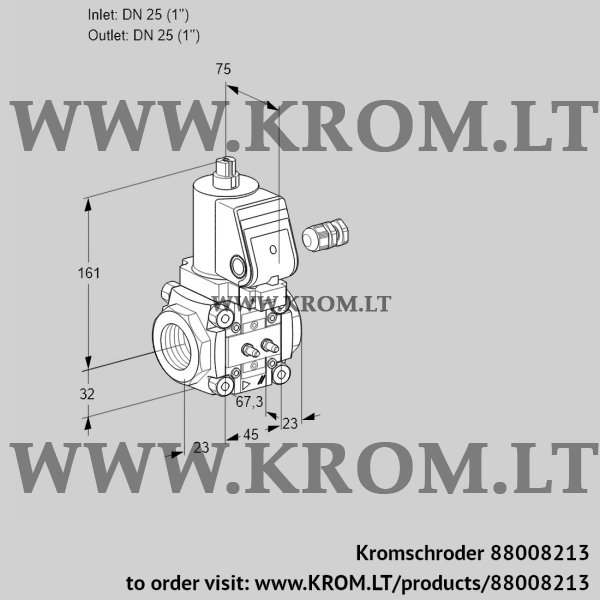 Kromschroder VAS 125R/NWGR, 88008213 gas solenoid valve, 88008213