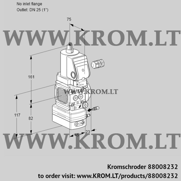 Kromschroder VAG 1-/25R/NQGRAE, 88008232 air/gas ratio control, 88008232