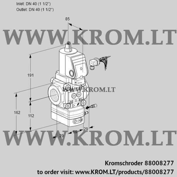 Kromschroder VAG 240R/NWSRAE, 88008277 air/gas ratio control, 88008277