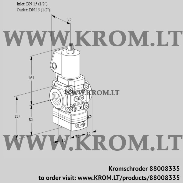 Kromschroder VAG 1T15N/NWSLBA, 88008335 air/gas ratio control, 88008335