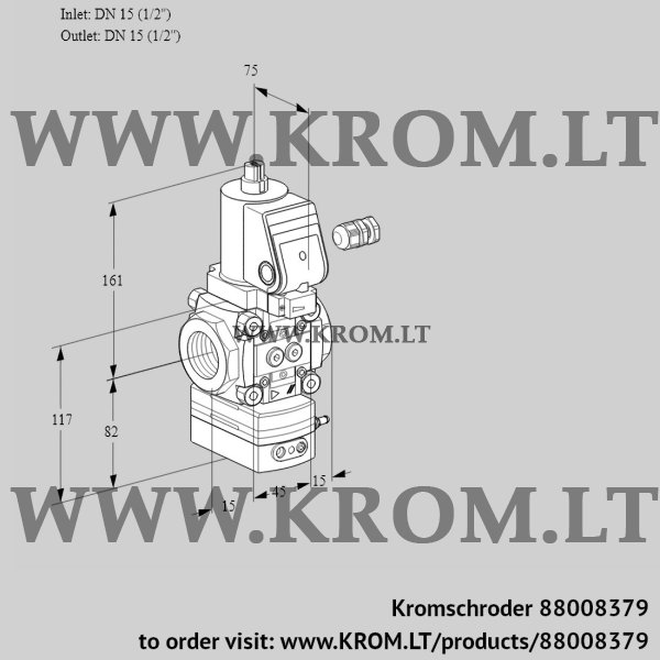 Kromschroder VAD 115R/NWSR-100B, 88008379 pressure regulator, 88008379