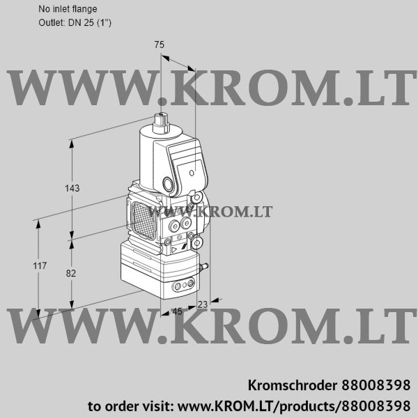 Kromschroder VAD 1T-/25N/NW-50A, 88008398 pressure regulator, 88008398