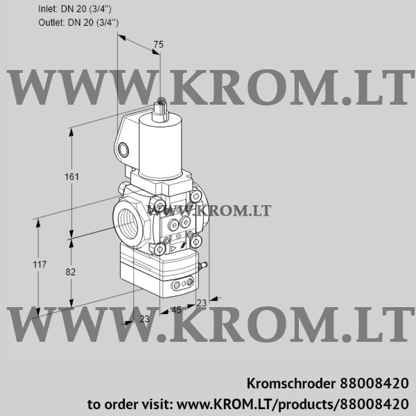 Kromschroder VAG 1T20N/NQSLAA, 88008420 air/gas ratio control, 88008420