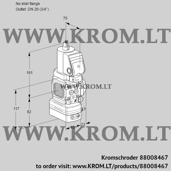 Kromschroder VAD 1T-/20N/NQSR-100A, 88008467 pressure regulator, 88008467