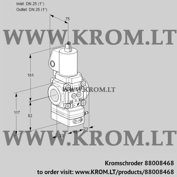 Kromschroder VAD 1T25N/NQSL-100A, 88008468 pressure regulator, 88008468