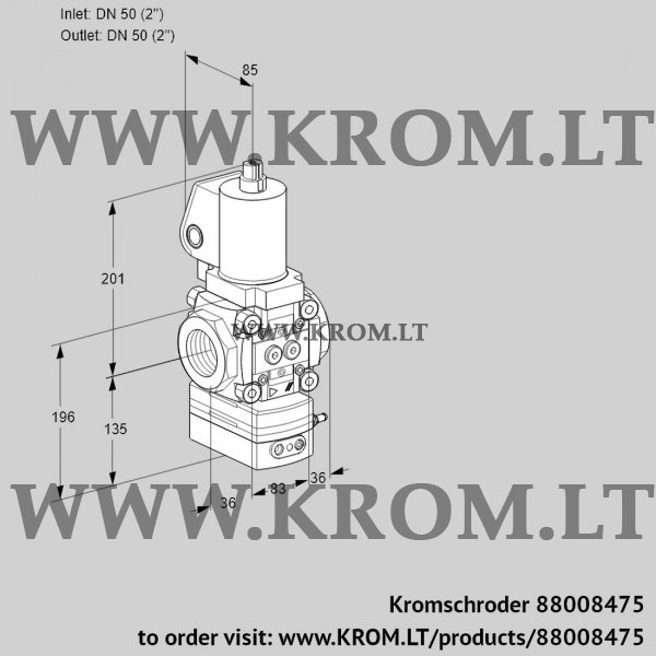Kromschroder VAD 3T50N/NQSL-50A, 88008475 pressure regulator, 88008475
