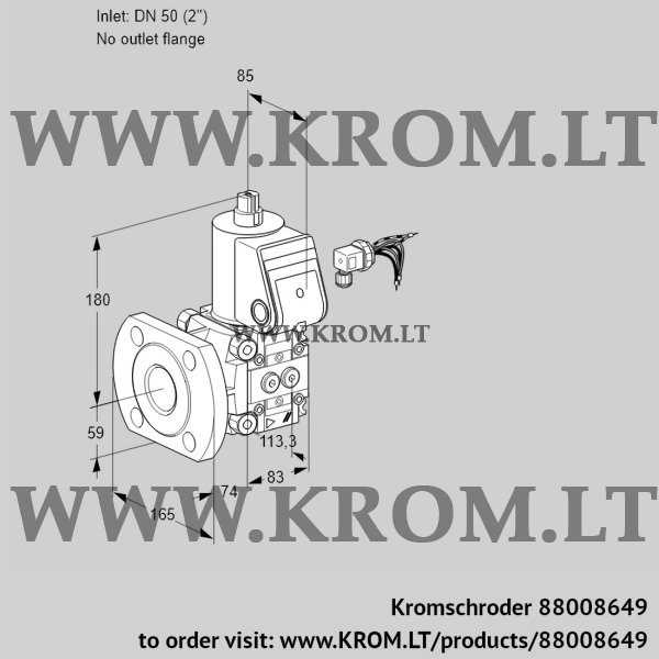 Kromschroder VAS 350/-F/NW, 88008649 gas solenoid valve, 88008649