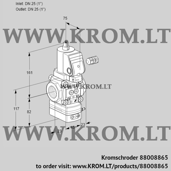 Kromschroder VAD 125R/NQSR-100A, 88008865 pressure regulator, 88008865