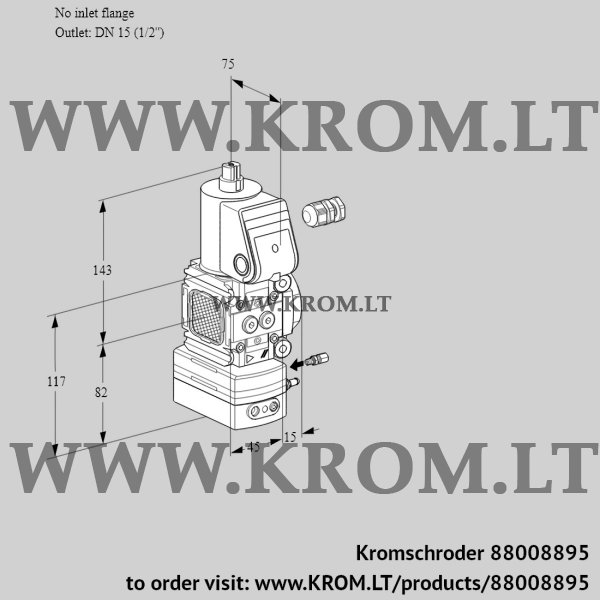 Kromschroder VAG 1-/15R/NWBE, 88008895 air/gas ratio control, 88008895