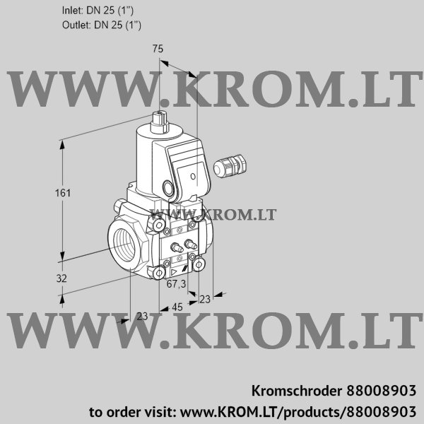 Kromschroder VAS 125R/NWSR, 88008903 gas solenoid valve, 88008903