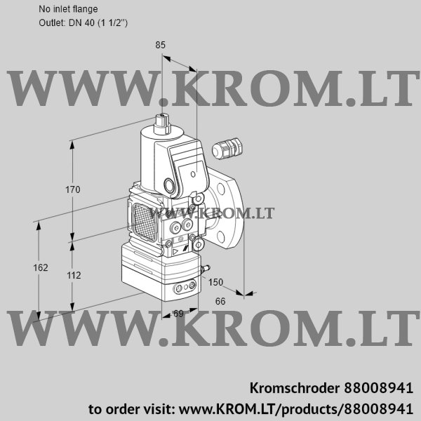 Kromschroder VAD 2-/40F/NW-50A, 88008941 pressure regulator, 88008941