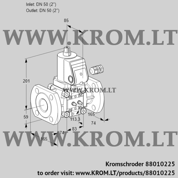 Kromschroder VAS 350F/NWSR, 88010225 gas solenoid valve, 88010225