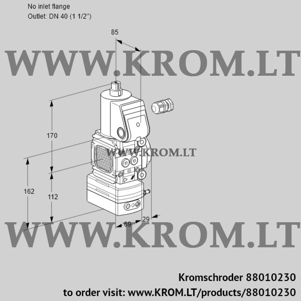 Kromschroder VAD 2-/40R/NW-100A, 88010230 pressure regulator, 88010230