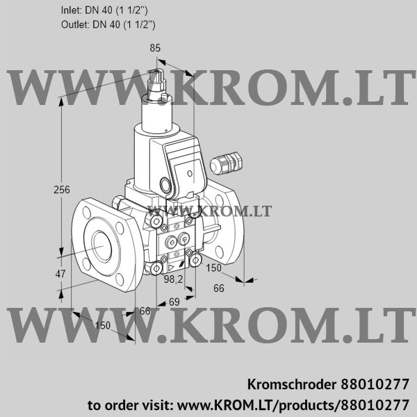 Kromschroder VAS 240F/LKGR, 88010277 gas solenoid valve, 88010277