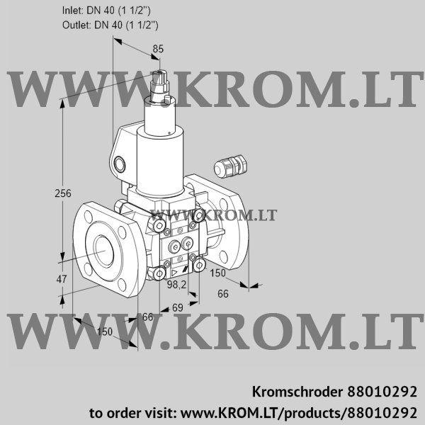 Kromschroder VAS 240F/LWGL, 88010292 gas solenoid valve, 88010292