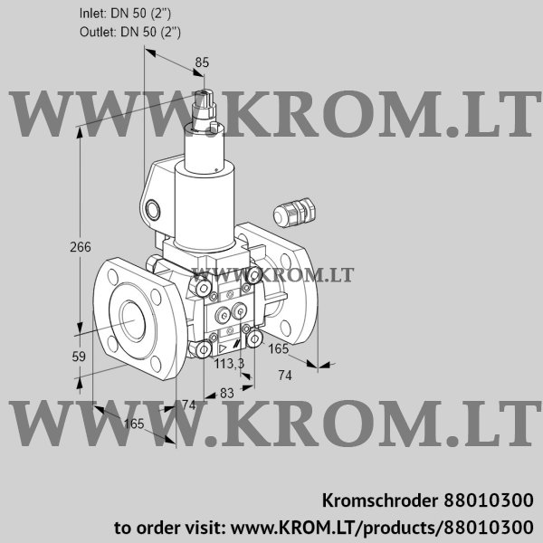 Kromschroder VAS 350F/LQGL, 88010300 gas solenoid valve, 88010300