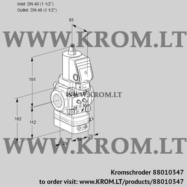 Kromschroder VAG 2T40N/NQGRAA, 88010347 air/gas ratio control, 88010347