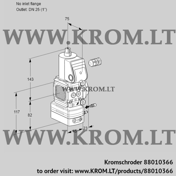 Kromschroder VAG 1-/25R/NWAE, 88010366 air/gas ratio control, 88010366