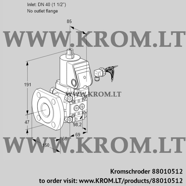 Kromschroder VAS 240/-F/NWSR, 88010512 gas solenoid valve, 88010512