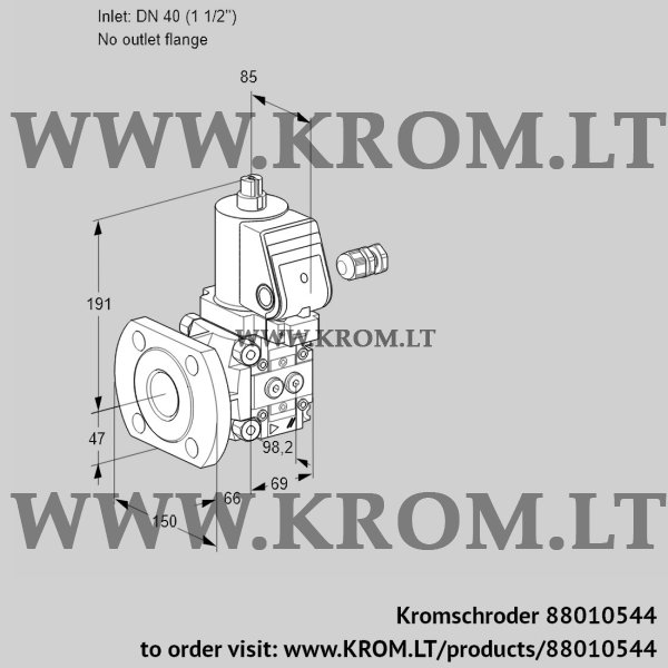 Kromschroder VAS 240/-F/NKGR, 88010544 gas solenoid valve, 88010544