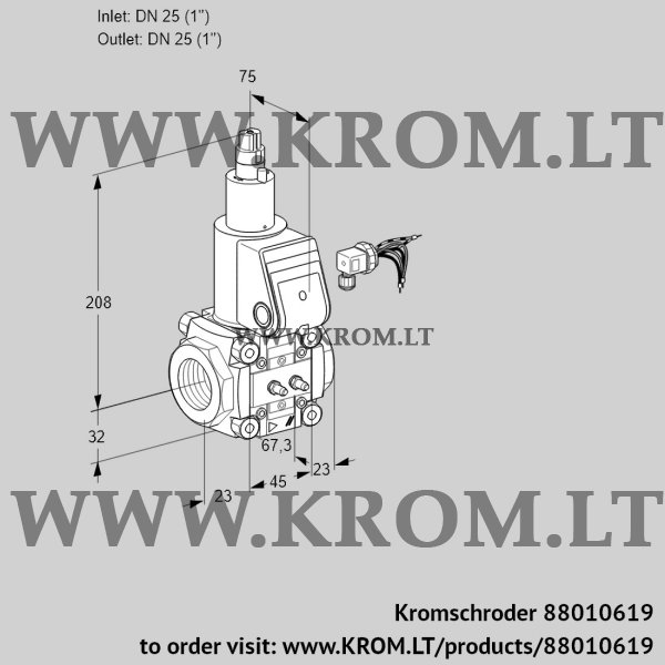 Kromschroder VAS 125R/LW, 88010619 gas solenoid valve, 88010619