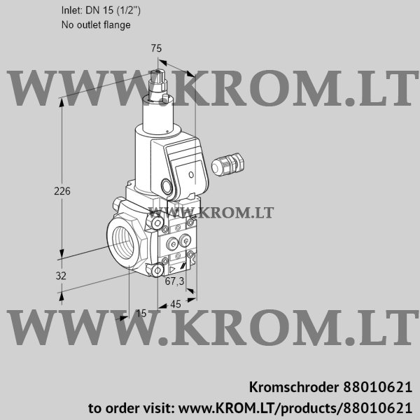 Kromschroder VAS 115/-R/LQSR, 88010621 gas solenoid valve, 88010621